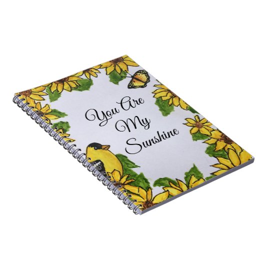 Je bent mijn zonneske vogelzonnebloemen notitieboek (Rechterzijde)