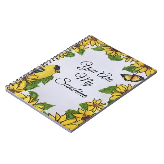 Je bent mijn zonneske vogelzonnebloemen notitieboek (Linkerzijde)