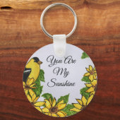 Je bent mijn zonneske vogelzonnebloemen sleutelhanger (Voorkant)