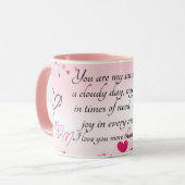 Je bent mijn zonnetje op een bewolkte dag mok (Voorkant links)