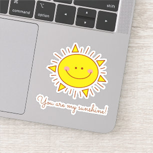 Je bent mijn zonnige Cartoon-liefdescitaten op zon Sticker