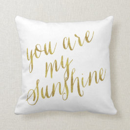 Je bent mijn zonnige citaat Faux Gold Foil Sparkly Kussen