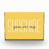 Je bent mijn zonnige citaat Modern Typografie Geel Fotoblokken (Voorkant)