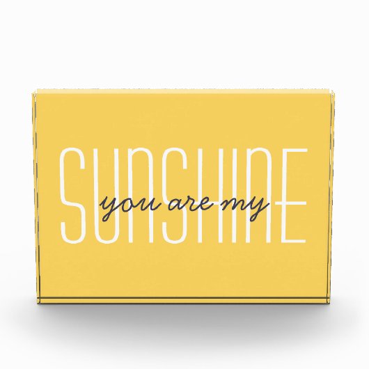 Je bent mijn zonnige citaat Modern Typografie Geel Fotoblokken (Voorkant)