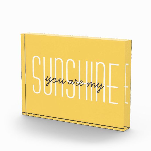 Je bent mijn zonnige citaat Modern Typografie Geel Fotoblokken (Rechts)