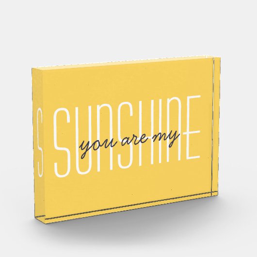 Je bent mijn zonnige citaat Modern Typografie Geel Fotoblokken (Links)