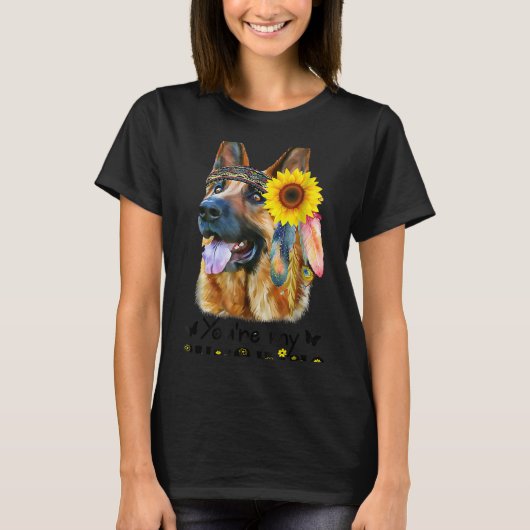 Je bent mijn zonnige Duitse schaap en zonnebloem T-shirt (Voorkant)