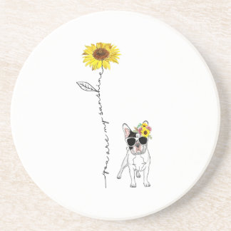 Je bent mijn zonnige Franse bulldog Gift. Zandsteen Onderzetter