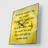 Je bent mijn zonnige gele Rose Square klok (Hoek)