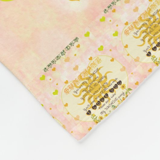 Je bent mijn zonnige hart fleece deken (Hoek)