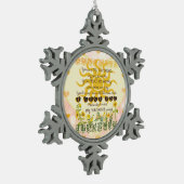 Je bent mijn zonnige hart tin sneeuwvlok ornament (Links)