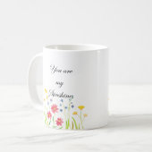 Je bent mijn zonnige Mok Wildbloemen kunst voor ha (Voorkant links)