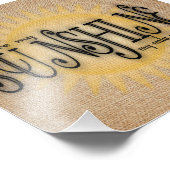 Je bent mijn zonnige op Burlap. Foto Afdruk (Hoek)