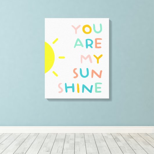 Je bent mijn zonnige pastels canvas afdruk (Insitu (Houten vloer))