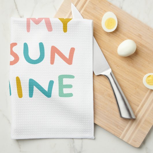 Je bent mijn zonnige pastels theedoek (Quarter Fold)