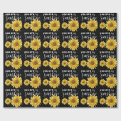 Je bent mijn zonnige zwarte gele zonnebloem cadeaupapier (Vlak)