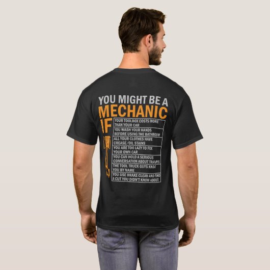 Je bent misschien een monteur als...Grappig T-shirt (Achterkant volledig)