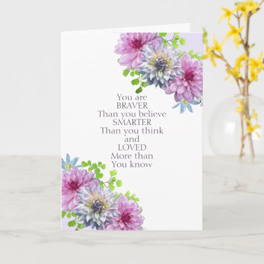 Je bent moedig dan je gelooft kaart (Gele Bloem)