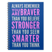 Je bent moedig dan je gelooft notitieboek (Voorkant)