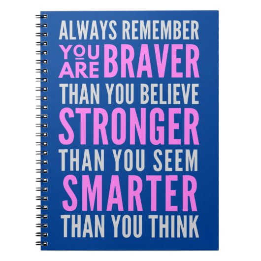 Je bent moedig dan je gelooft notitieboek (Voorkant)