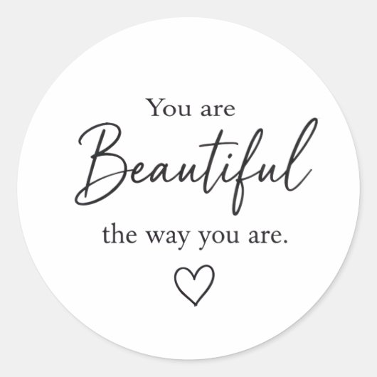 Je Bent Mooi Aesthetic Motiverende Sticker (Voorkant)