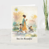 Je bent mooi Afro-Amerikaanse Moederdag Kaart (Voorkant)