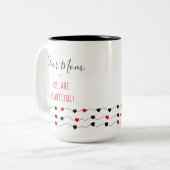 Je bent mooi - beste mama geschenken tweekleurige koffiemok (Voorkant links)