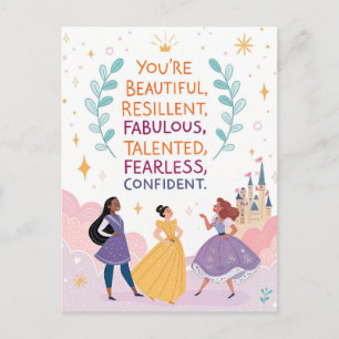 Je bent mooi en onverschrokken Motivatie quote Briefkaart