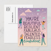 Je bent mooi en onverschrokken Motivatie quote Briefkaart (Voorkant / Achterkant)