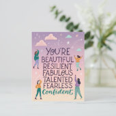 Je bent mooi en onverschrokken Motivatie quote Briefkaart (Staand voorkant)