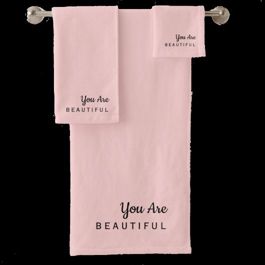 Je Bent Mooi Inspirerende Roze Handdoekenset Bad Handdoek