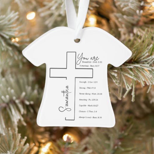 Je bent mooi kruis gepersonaliseerd ornament (Boom)