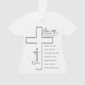Je bent mooi kruis gepersonaliseerd ornament (voorkant)