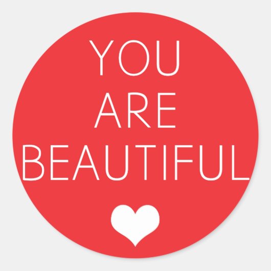 Je bent mooi, maar (rood) ronde sticker (Voorkant)