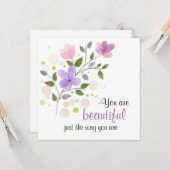 Je bent mooi, net zoals je citaat bent kaart (Voorkant / Achterkant in situ)