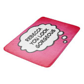 JE BENT MOOI Persoonlijk leuk roze Badmat (Gekanteld)