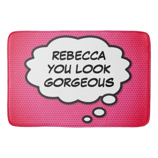 JE BENT MOOI Persoonlijk leuk roze Badmat (Voorkant)