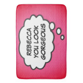 JE BENT MOOI Persoonlijk leuk roze Badmat (Voorkant Verticaal)