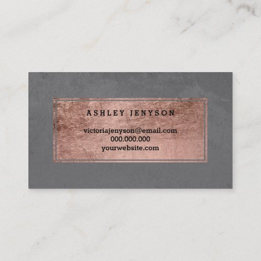 Je bent mooi roos gouden tipografiemcement grijs visitekaartje (Achterkant)