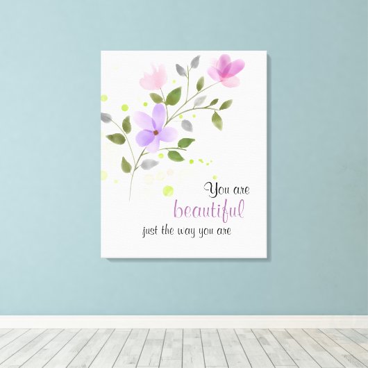 Je bent mooi zoals je bent canvas afdruk (Insitu (Houten vloer))