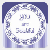 Je bent mooie blauwe Stickers (Voorkant)