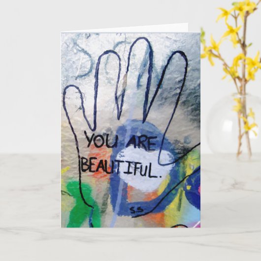 Je bent mooie graffiti kaart (Gele Bloem)