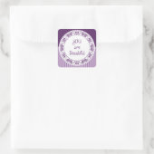 Je bent mooie Paarse Stickers (Tas)