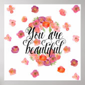 Je bent mooie Waterverf Floral Poster (Voorkant)