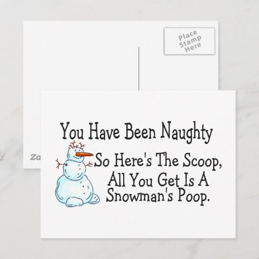 Je bent Naughty Snowmans Poop geweest Briefkaart (Voorkant / Achterkant)