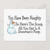 Je bent Naughty Snowmans Poop geweest Briefkaart (Voorkant)