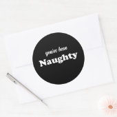 Je bent Naughty zwart grappig schattig aangepaste  Ronde Sticker (Envelop)
