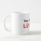 Je bent net opgestaan! koffiemok (Links)