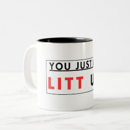 Je bent net opgestaan! tweekleurige koffiemok