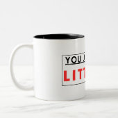 Je bent net opgestaan! tweekleurige koffiemok (Links)